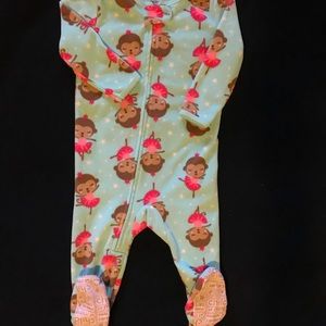 Baby Girls Blue Fleece Footed Pj’s